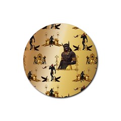 Anubis The Egyptian God Pattern Rubber Round Coaster (4 Pack)  by FantasyWorld7