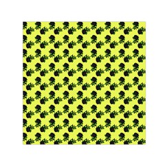 Black Rose Yellow Small Satin Scarf (square)