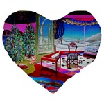 Christmas Ornaments and Gifts Large 19  Premium Flano Heart Shape Cushion