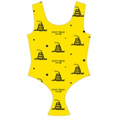 Gadsden Flag Don t Tread On Me Yellow And Black Pattern With American Stars Off Shoulder Velour Bodysuit  by snek