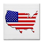 American Map Flag Tile Coaster
