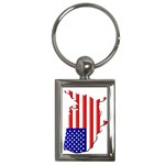 American Map Flag Key Chain (Rectangle)