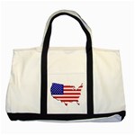 American Map Flag Two Tone Tote Bag