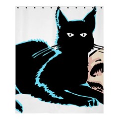 Black Cat & Halloween Skull Shower Curtain 60  X 72  (medium)  by gothicandhalloweenstore
