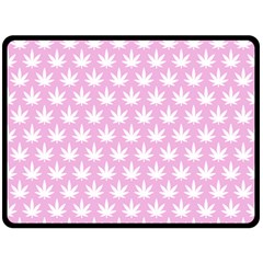 Kawaii Cannabis  Fleece Blanket (large)  by thethiiird