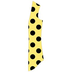 Polka Dots - Black On Blonde Yellow Drape Collar Cardigan by FashionBoulevard