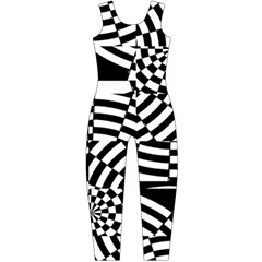 Black And White Crazy Pattern Long Sleeve Catsuit by Sobalvarro