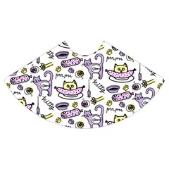 Hand Drawn Cute Cat Pattern Mini Flare Skirt