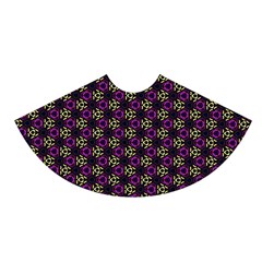 Wallpaper Floral Pattern Purple A-line Skater Skirt by Wegoenart