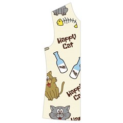 Happy Cats Pattern Background Kids  Double Breasted Button Coat