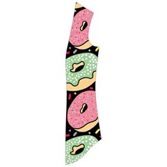 Colorful Donut Seamless Pattern On Black Vector Drape Collar Cardigan by Sobalvarro