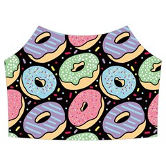 Colorful Donut Seamless Pattern On Black Vector Summer Cropped Co-ord Set by Sobalvarro