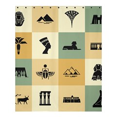 Egyptian Flat Style Icons Shower Curtain 60  X 72  (medium)  by Wegoenart