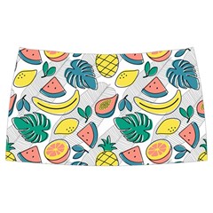 Seamless Pattern Tropical Fruit Banana Watermelon Papaya Lemon Orange Monstera Classic Midi Skirt by Vaneshart