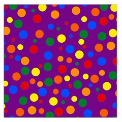 Gay Pride Rainbow Multicolor Dots Large Satin Scarf (square) by VernenInk