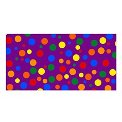 Gay Pride Rainbow Multicolor Dots Satin Shawl by VernenInk