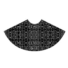 Black And White Ethnic Ornate Pattern A-line Skater Skirt by dflcprintsclothing