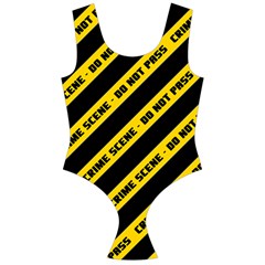 Warning Colors Yellow And Black - Police No Entrance 2 Off Shoulder Velour Bodysuit  by DinzDas