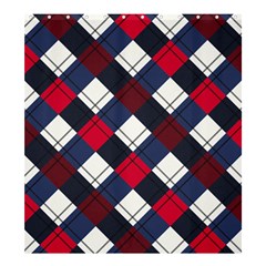 Checks Pattern Blue Red Shower Curtain 66  X 72  (large)  by designsbymallika