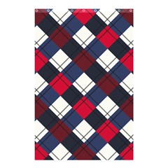 Checks Pattern Blue Red Shower Curtain 48  X 72  (small)  by designsbymallika