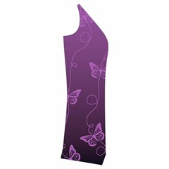 Purple Butterflies Pattern Cropped Button Cardigan by SpinnyChairDesigns