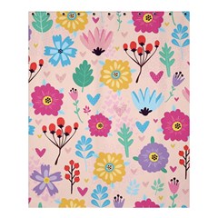 Tekstura-fon-tsvety-berries-flowers-pattern-seamless Shower Curtain 60  X 72  (medium)  by Sobalvarro