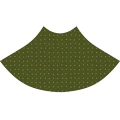 Army Green Color Polka Dots Perfect Length Midi Skirt by SpinnyChairDesigns