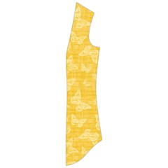 Saffron Yellow Butterflies Batik Drape Collar Cardigan by SpinnyChairDesigns