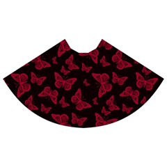 Red And Black Butterflies Velvet High Waist Skirt by SpinnyChairDesigns