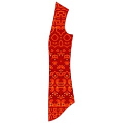 Boho Red Orange Drape Collar Cardigan by SpinnyChairDesigns