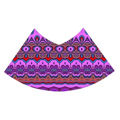 Boho Magenta Pattern Flared Midi Skirt by SpinnyChairDesigns