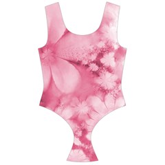 Blush Pink Watercolor Flowers Off Shoulder Velour Bodysuit  by SpinnyChairDesigns