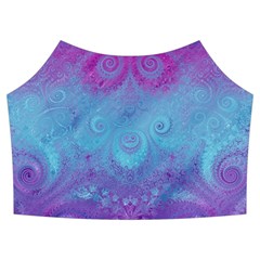 Purple Blue Swirls And Spirals Summer Cropped Co-ord Set by SpinnyChairDesigns