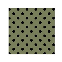 Large Black Polka Dots On Calliste Green - Small Satin Scarf (square)