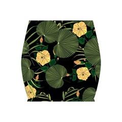 Tropical Vintage Yellow Hibiscus Floral Green Leaves Seamless Pattern Black Background  Bodycon Skirt by Sobalvarro