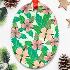 Floral Pattern Oval Ornament (two Sides)