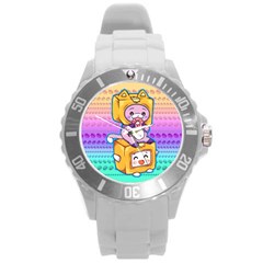 Lankybox Rainbow Round Plastic Sport Watch (l) by FWGIFTS