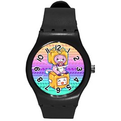 Lankybox Rainbow Round Plastic Sport Watch (m) by FWGIFTS