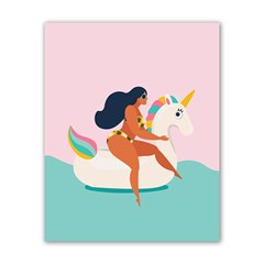 Unicorn Swimming Poster 16  X 20  by walala