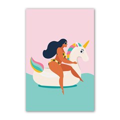 Unicorn Swimming Poster 16  X 24  by walala
