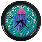 Big Green Bug  Wall Clock (Black)