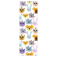Funny Animal Faces With Glasses On A White Background Men s Crew Socks by SychEva