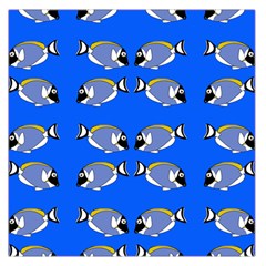 Powder Blue Tang Print Large Satin Scarf (square) by Kritter