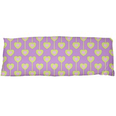 Yellow Hearts On A Light Purple Background Body Pillow Case (dakimakura) by SychEva