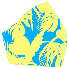 Yellow And Blue Leafs Silhouette At Sky Blue Vintage Style Bikini Top And Skirt Set  by Casemiro