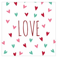 Love Wallpaper With Hearts Large Satin Scarf (square) by coxoas