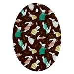 Easter rabbit pattern Ornament (Oval)