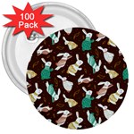 Easter rabbit pattern 3  Buttons (100 pack) 