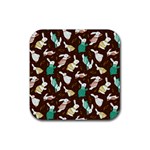 Easter rabbit pattern Rubber Square Coaster (4 pack) 