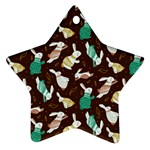 Easter rabbit pattern Star Ornament (Two Sides)